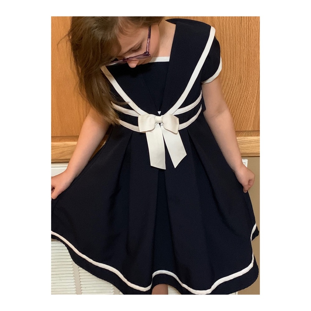 Bonnie Jean Nautical navy and white dress size 6